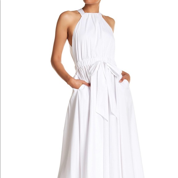 LAST ONE MILLY LIZZY POPLIN OPEN BACK MAXI DRESS - Picture 4 of 7